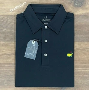2025 MASTERS Men's Performance Tech Golf Polo Shirt Black ANGC NEW - Picture 1 of 7