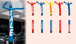 Concesionario de automóviles 18 pies de altura inflable inflable inflable tubo de aire sonrisa hombre eslogan reemplazo - Imagen 1 de 22