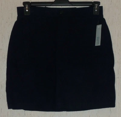 NUEVO CON ETIQUETAS MUJER Croft & Barrow AZUL MARINO MEZCLA LINO TIRO MEDIO SKORT TALLA 4 Foto 1 de 3