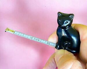 Vintage Figural Black Cat Kitten Retractable Measuring Tape Sewing Kit Pet 36"