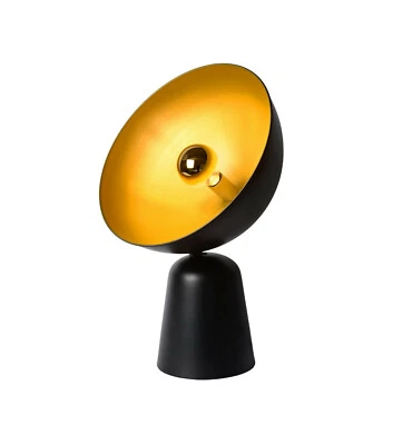 Lámpara De Mesa Vidor 1flg. E27 05526/46/30 Lucide Negro / Dorado Ø46 cm - Imagen 1 de 4