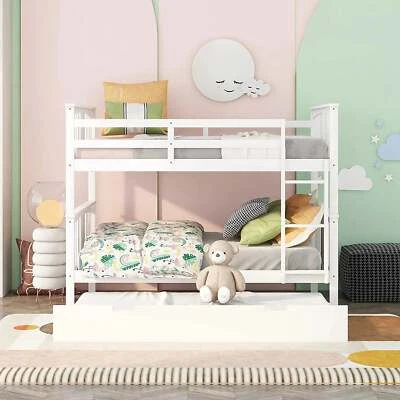 Sarah Full White Bunk Bed with Trundle - Image 1 of 2