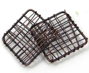 2 Hand Wrap Wire Copper FIligree Square Pendant 28mm - Picture 1 of 2