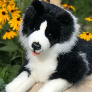 Rossi 17" Laying Border Collie Plush Stuffed Animal - Picture 1 of 3