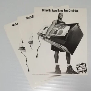 PEPSI COLA SHAQUILLE O'NEAL UNPLUGGED PRINT AD TEMPLATE Black & White REEBOK - Picture 1 of 4