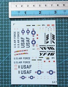 decals for YF-16 F16 prototype model kits (64701C)
