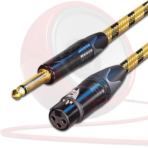 Female XLR to Jack Cable. Long Mono Jack lead. Unbalanced Sommer Vintage Tweed - Picture 1 of 1