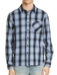 $260 Ovadia & Sons Max Plaid Shirt Blue size Small NWT! - Picture 1 of 1