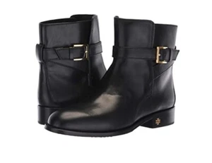 NEW TORY BURCH BLACK BROOKE ANKLE CALF LEATHER BOOTIE SIZE 6 $398 - Picture 1 of 8