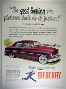 Automóvil Mercury 1949 vintage - anuncio impreso de revista grande de página completa - Imagen 1 de 1
