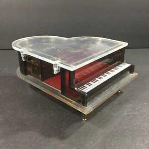 Vintage Acrylic Sankyo Japan Wiind-up Music Box Piano - Picture 1 of 7