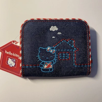 Raro Hello Kitty Sanrio Cartera Monedero Denim House De Colección 2003 NUEVO Foto 1 de 4
