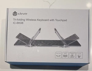 iClever Tri-folding Wireless Keyboard Bluetooth Multi Device IC-BK08 - Picture 1 of 4