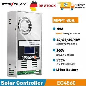 DE Lager 60AMP MPPT Solarladeregler für 12V 24V 36V 48V DC Batterie Regler - Bild 1 von 13