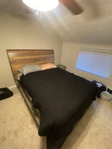 BEDROOM FURNITURE SET 3 Piece. Bed Frame, Dresser And Nightstand - Picture 1 of 9