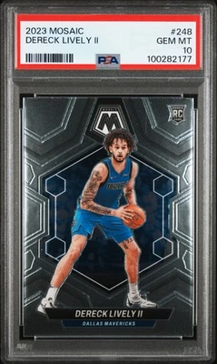 2023 PANINI MOSAIC #248 DERECK LIVELY II ROOKIE RC PSA 10 - Image 1 of 2