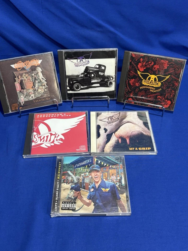 Lot Of 6 Aerosmith CDs Get A Grip Permanent Vacation Toys In The Attic Pump Foto 1 de 4