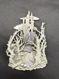 Broche grande vintage JJ Jonette peltre fantasía castillo años 80 pinback 3D - Imagen 1 de 11