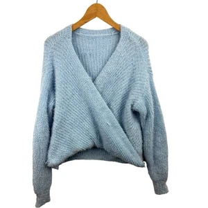 Rue 21 Light Blue Plush Cross Wrap Top SMALL - Picture 1 of 15