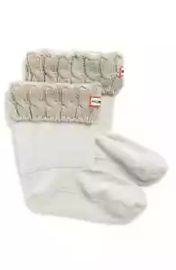 Hunter L21624 Womens Greige Original Short Cable Knit Cuff Socks US Size Large - Picture 1 of 2