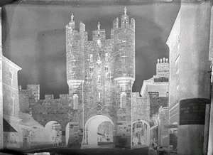 Negativo de vidrio York Mickelgate Tetleys Pub Chimenea "Shave Sir" Años 20 4"x 3" - Imagen 1 de 11