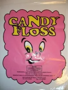 More details for 1000 candy floss bags~11&quot; x 18&quot; ~pink cloud design~best quality~e numbers inc