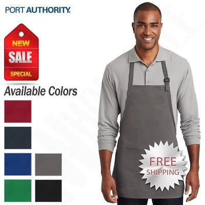 Фартук средней длины Port Authority регулируемый шейный ремень 2 накладных кармана A601 - Изображение 1 из 3