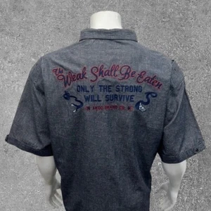 AKOO "The Weak Shall Be Eaten Only The Strong Survive" Embroidered Shirt 4XL 4X - Picture 1 of 13