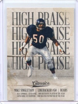 2018 Panini Classics High Praise #15 Mike Singletary - Chicago Bears - Image 1 of 3