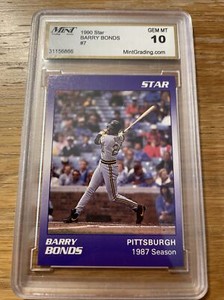 1990 Star Barry Bonds #7 Gem Mt. 10
