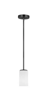 Alturas 1-Light Midnight Black Hanging Shaded Mini Pendant - Picture 1 of 3