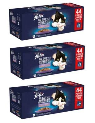 Purina Felix Nassfutter Katzen 132x85g Fisch & Fleisch Mix in Gelee