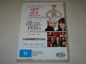 27 Dresses + The Devil Wears Prada + The Family Stone - VGC - Region 4 - DVD