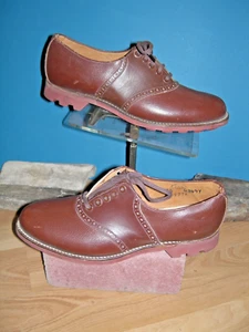 Radcliffe Girl 1940s Brown saddle oxford shoes 7 1/2 B NOS - Picture 1 of 11