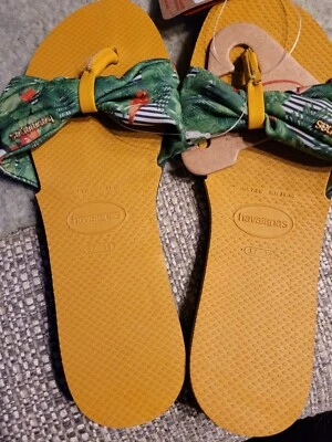 Sandalias chanclas HAVAIANAS You St. Tropez flor amarilla quemada para mujer 7/8 nuevas con etiquetas Foto 1 de 4