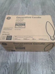 24 Pack GE Daylight LED B11C Candelabra Base Bulbs 60W EQ 5W Decorative Candle - Picture 1 of 3