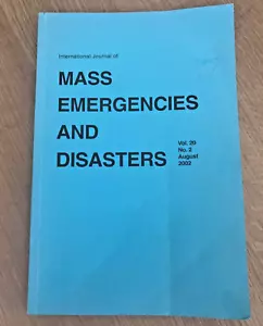 INTERNATIONAL JOURNAL OF MASS EMERGENCIES & DISASTERS - Vol.20 No.2 Aug.2002 - Picture 1 of 3