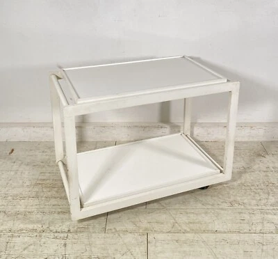 CARRELLO BAR DESIGN Gianfranco Frattini PER Cassina LEGNO LACCATO BIANCO KART - Immagine 1 di 4