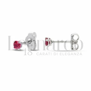 Orecchini punto luce zircone rosso oro bianco 18kt grammi 1,10 - Imagen 1 de 1
