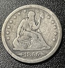 1855 Seated Liberty Quarter With Arrows - Grafitti - Old US Silver Coin