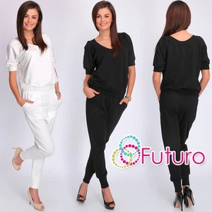 Womens Comfortable Two Piece Set Top With Pants Blouse Trousers Size 8-14 FC2085 - Picture 1 of 7