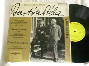 BELA BARTOK Violin Concerto ZOLTAN SZEKELY Willem Mengelberg Hungaroton LP - Picture 1 of 2