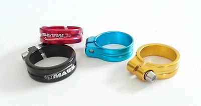 Tmars 轻量级数控合金 6061-T6 座杆夹黑色/红色/蓝色/金色  — 第 1/3 张图片