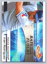 2001 FLEER FUTURES #25BF IVAN RODRIGUEZ BATS TO THE FUTURE TEXAS RANGERS