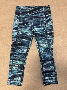 Lululemon Leggings Pants Women's Size 6 Blue Crop - Picture 1 of 12