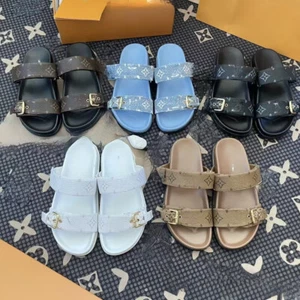 Ladies' letter L summer sandals flip flops beach pool slip-on slippers new style - Picture 1 of 16