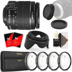 Canon EF-S Objektiv 18–55 mm f/3,5–5,6 IS II mit Filter-Set für Canon EOS T5 T6 T5i - Bild 1 von 7