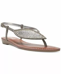 NIB CARLOS SANTANA Laverne Sequin Bling Embellished Sandals Size, Pewter, 8.5M - Picture 1 of 7