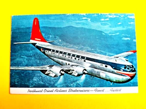 Northwest Orient Airlines Postcard Airline Issue Boeing STRATOCRUISER - Picture 1 of 2