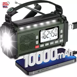 PRUNUS 10000mAh Hand Crank Radio – Solar, NOAA, AM/FM/SW, SOS, Power Bank - Picture 1 of 12